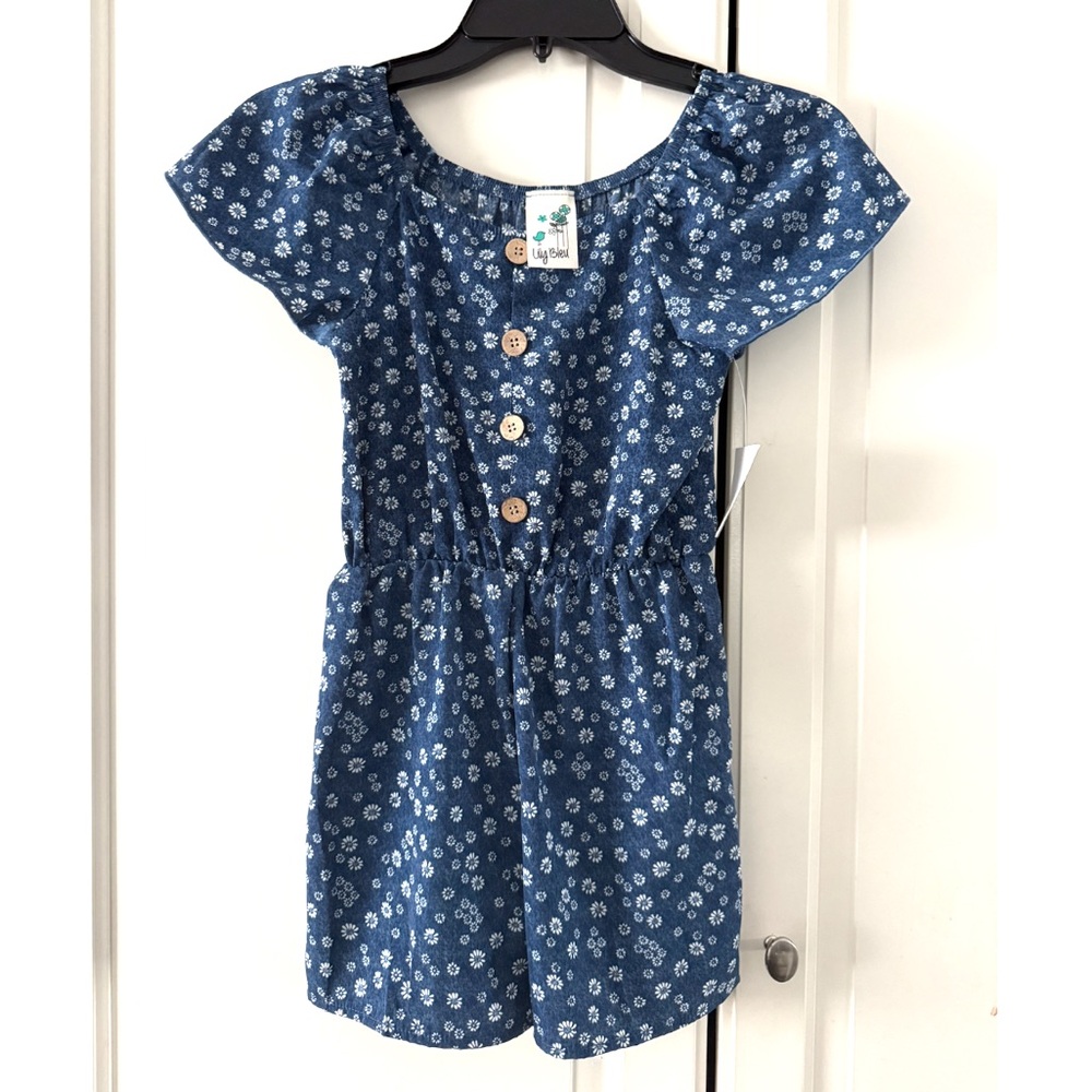NWT Floral Blue Kids Romper